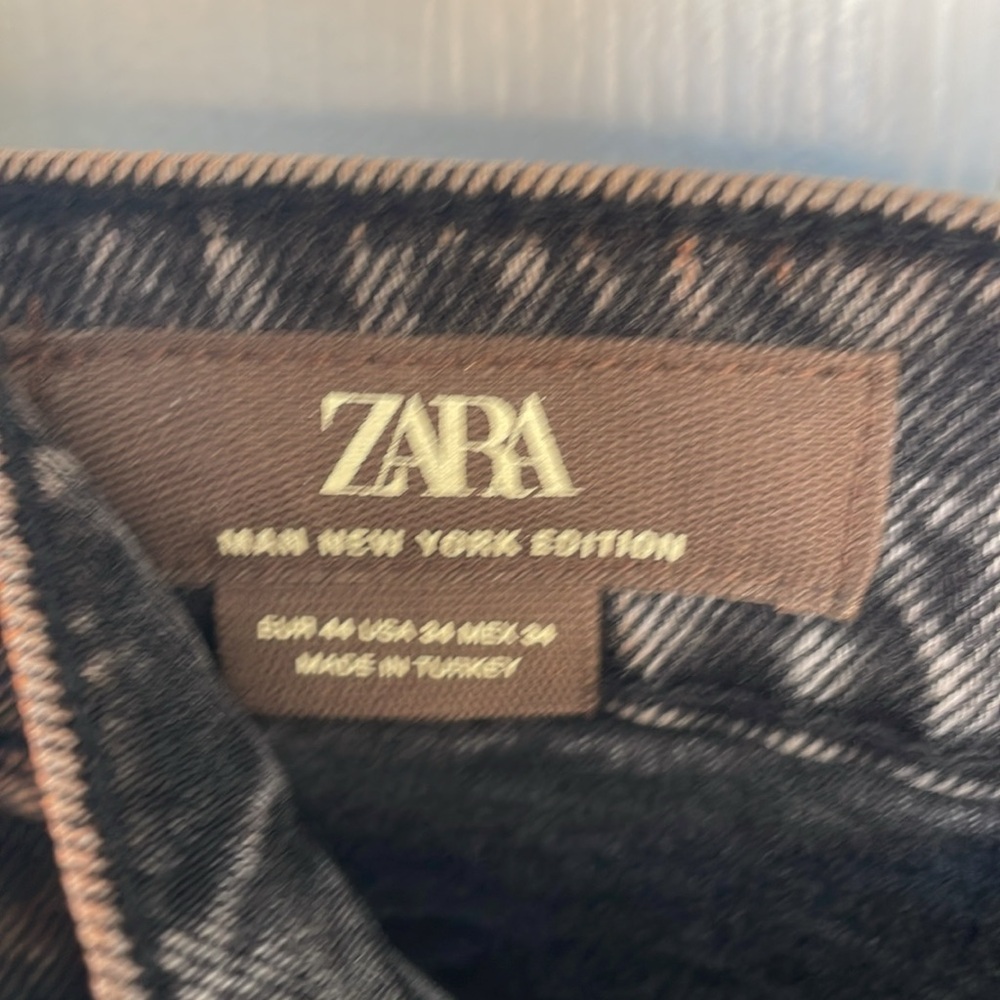 ZARA MAN NEW YORK EDITION WASHED EFFECT RELAXED FIT JEANS BLACK & BRONZE SIZE 44 - Picture 10 of 11